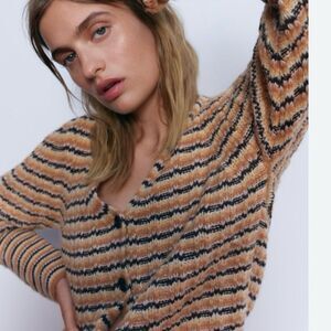 A.L.C. Cashew Rebekah Cardigan Multi Stripe